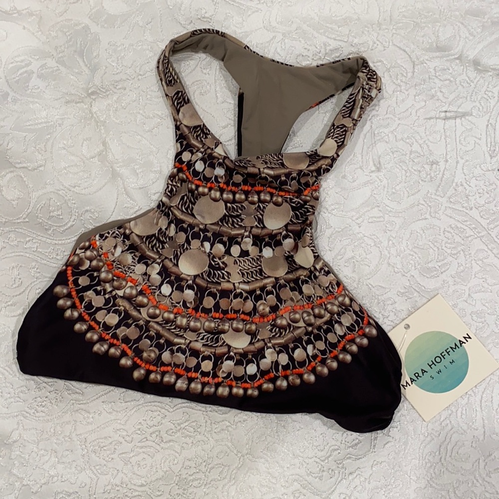 NWT XS Mara Hoffman high neck bathing suit top